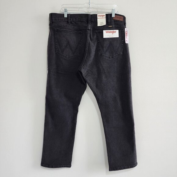 NWT Wrangler Retro Slim Straight Jeans Black Wash Mens 36x30 - Picture 2 of 7